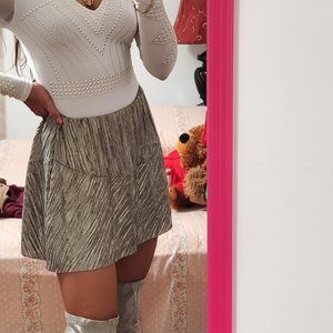 Metallic Mini Skirt from Mango in Gold